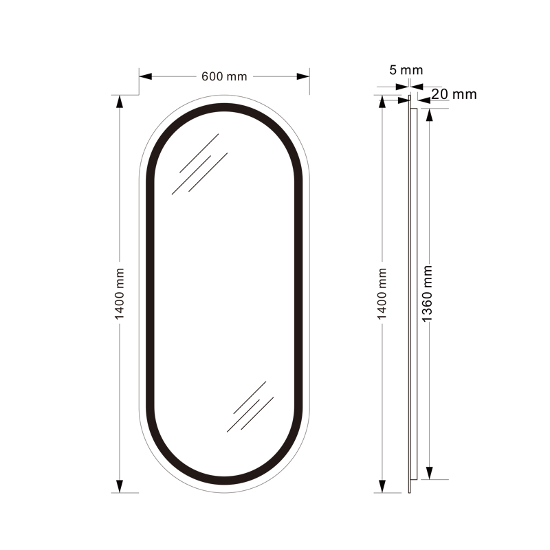 Mosmile Wall Frameless Bluetooth LED Backlit Dressing Mirror