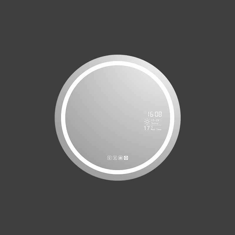 Mosmile Modern Hotel LED Round Bluetooth Bathroom Mirror