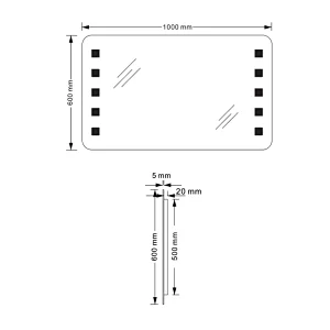 Mosmile Elegant Design Defogging Rectangle Wall LED Bathroom Mirror