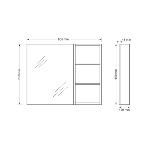 Mosmile Wall LED Backlit Bathroom Mirror Cabinet with Shelf