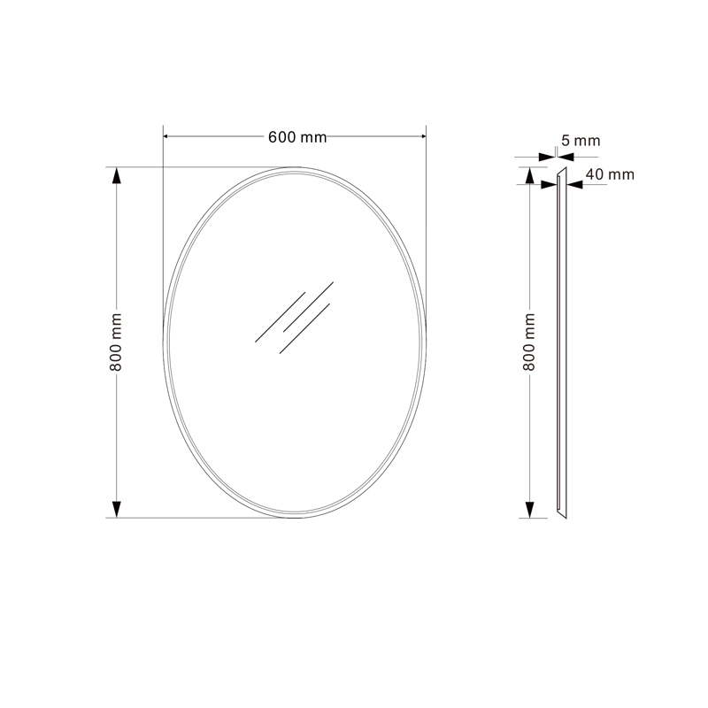 Mosmile Anti-fog Framed Oval LED Backlit Bathroom Mirror