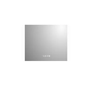 Mosmile Frameless Rectangle LED Light Time Display Bathroom Mirror