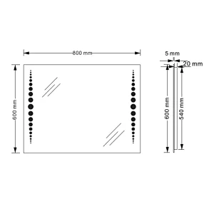 Mosmile Anti-fog Rectangle Touch LED Wall Hanging Bathroom Mirror