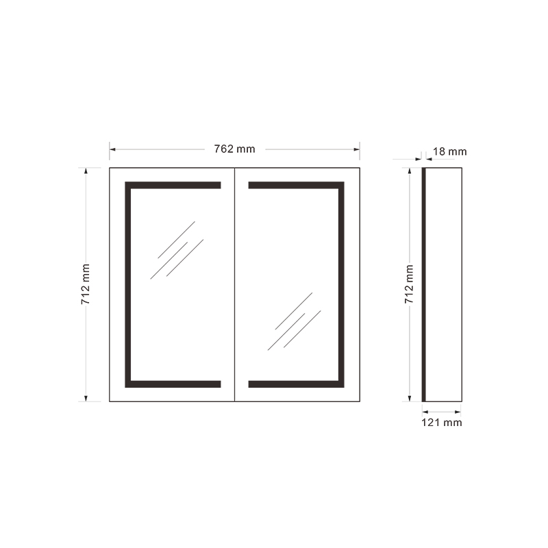 Mosmile Wall Defogger LED Lighting Bathroom Mirror Cabinet