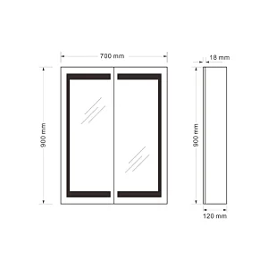 Mosmile Hotel Wall Mounted LED Bathroom Mirror Cabinet