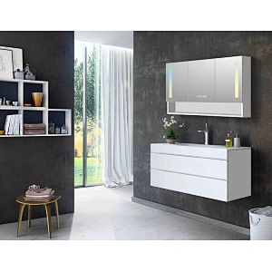 Mosmile Fog Resistant LED Bathroom Mirror Cabinet with Shelf
