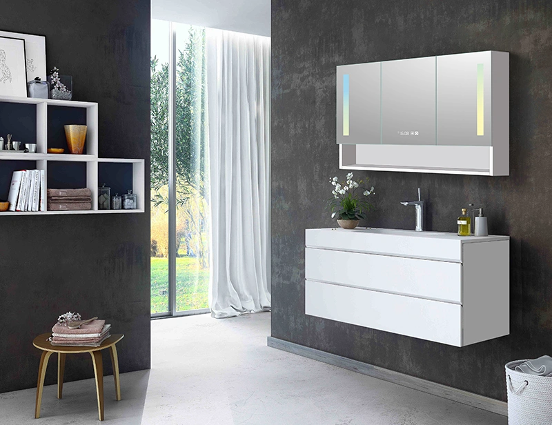 Mosmile Fog Resistant LED Bathroom Mirror Cabinet with Shelf