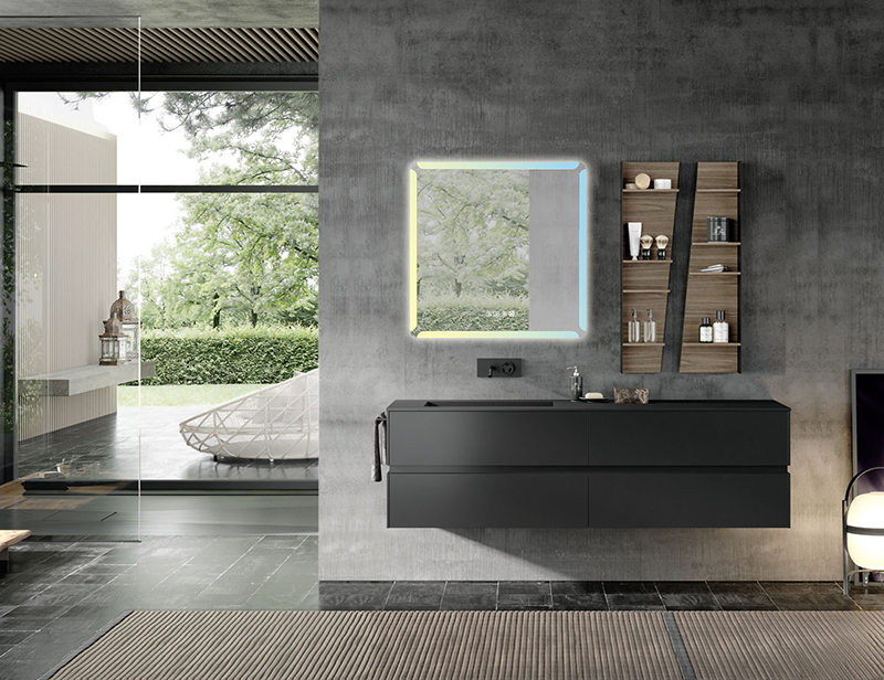 Mosmile Touch Screen Square LED Dimming Bathroom Mirror