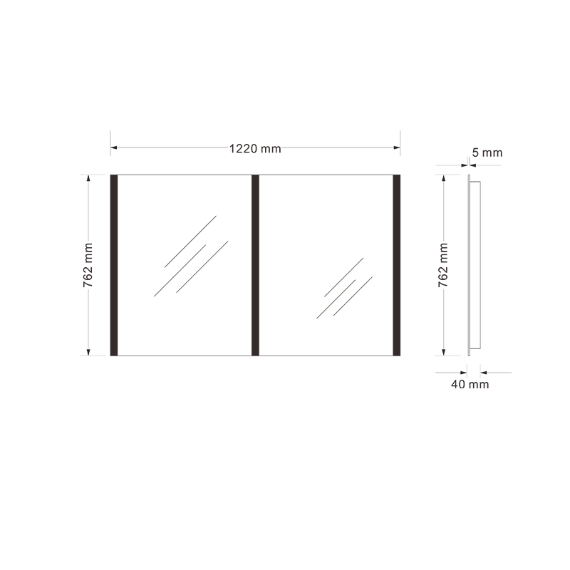 Mosmile Wall Mounted Rectangle Frameless LED Light Bathroom Mirror