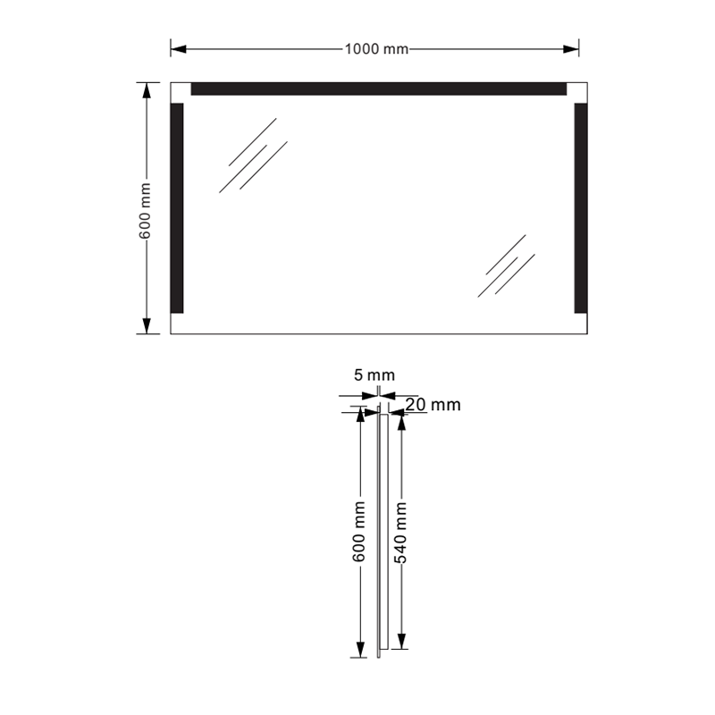 Mosmile Rectangle Anti-fog LED Backlit Light Wall Bathroom Mirror