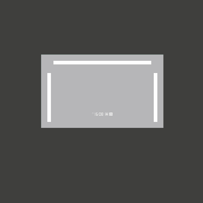 Mosmile Frameless Time Display LED Backlit Lighted Bathroom Mirror