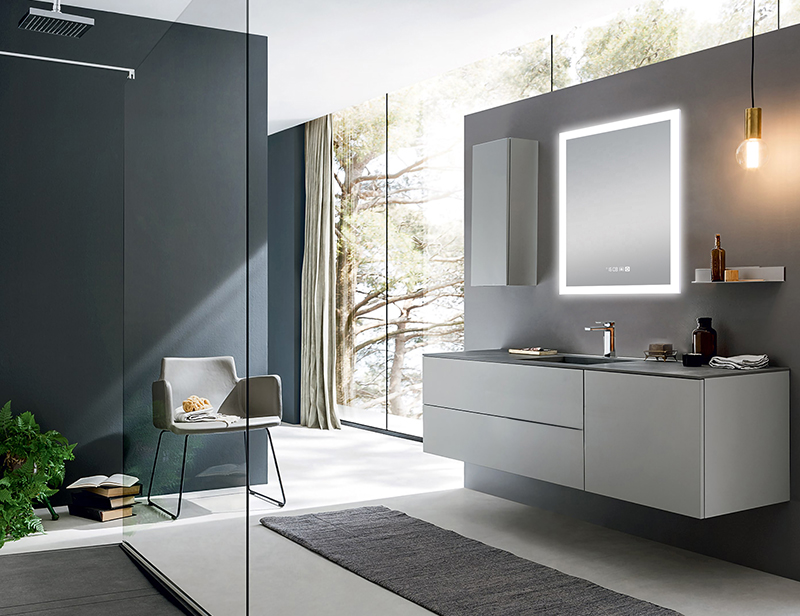 Mosmile Defogging Wall Rectangle Hotel LED Lights Bathroom Mirror