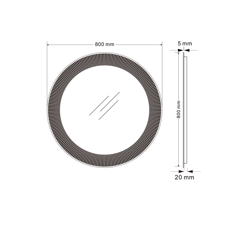 Mosmile LED Backlit Round Plastic Framed Bathroom Mirror