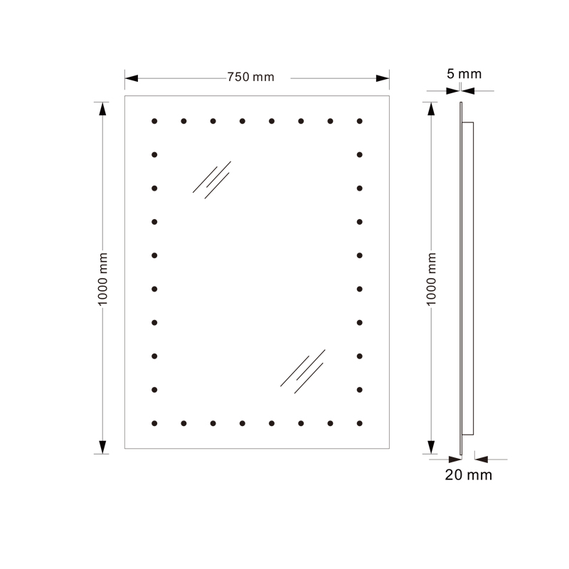Mosmile Rectangle LED Backlit Anti-fog Illuminated Bathroom Mirror