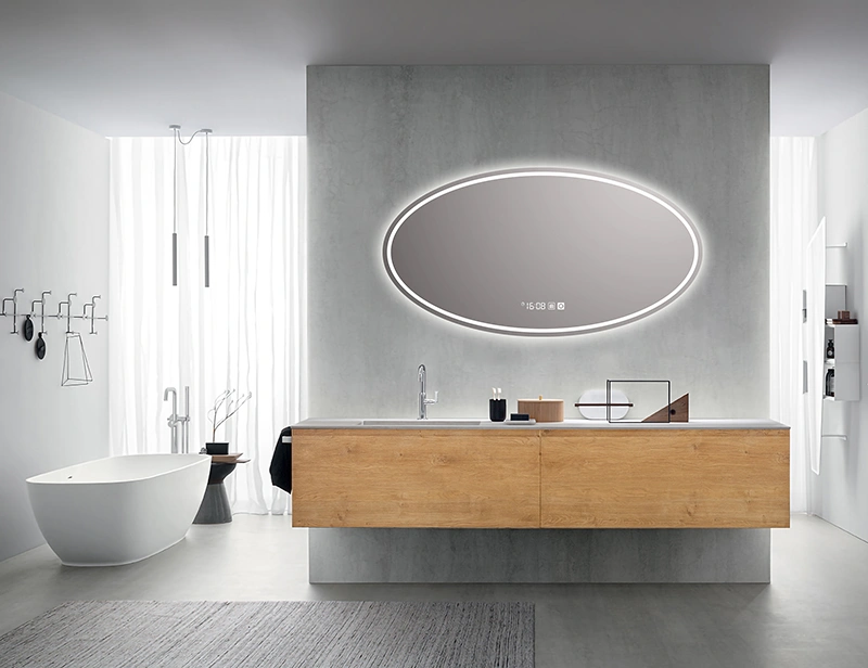 Mosmile Defogging LED Wall Oval Bathroom Mirror