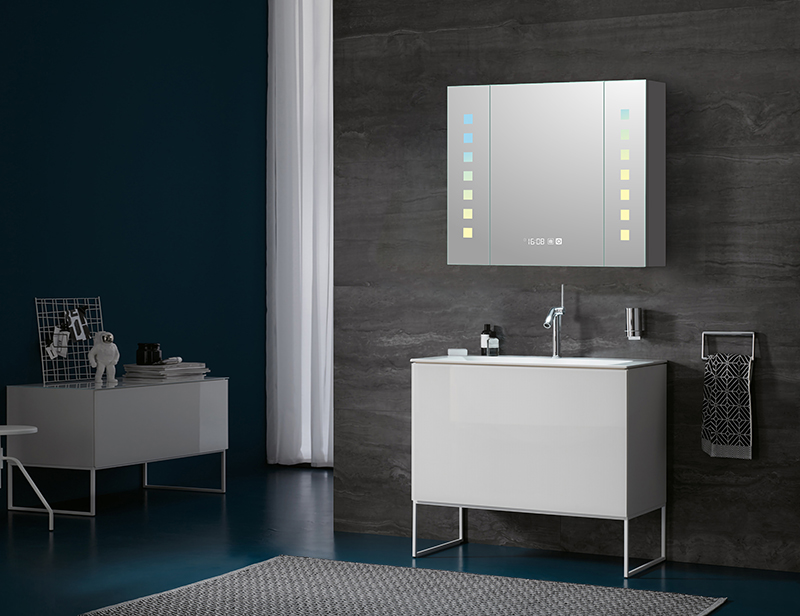 Mosmile Wall Dimming LED Aluminium Bathroom Mirror Cabinet