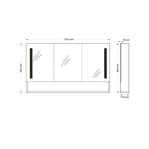 Mosmile Frameless Wall LED Bathroom Mirror Cabinet with Shelf