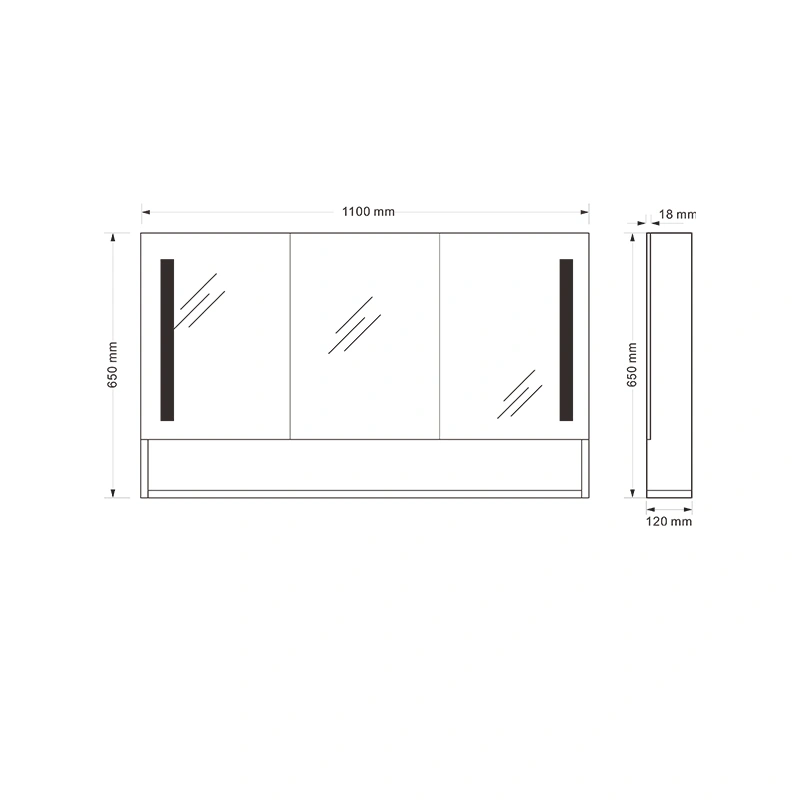 Mosmile Frameless Wall LED Bathroom Mirror Cabinet with Shelf