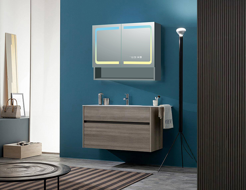 Mosmile Dimming LED Lighting Rectangle Bathroom Mirror Cabinet