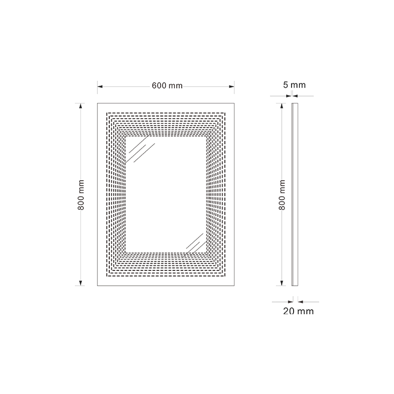 Mosmile Cheap Rectangle Wall 3D Bathroom Mirror
