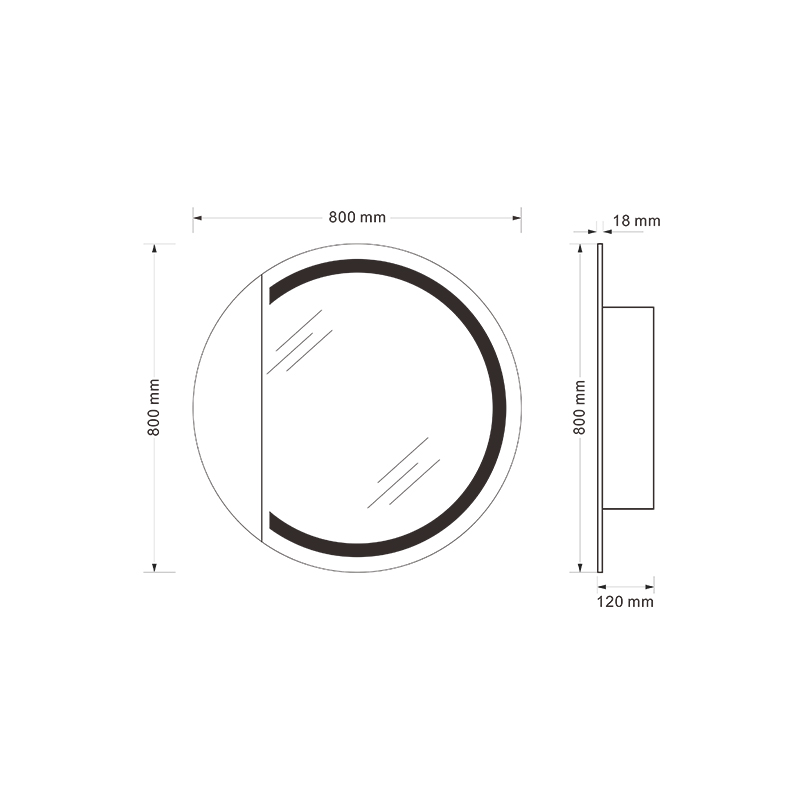 Mosmile Modern Dimming Round LED Bathroom Mirror Cabinet