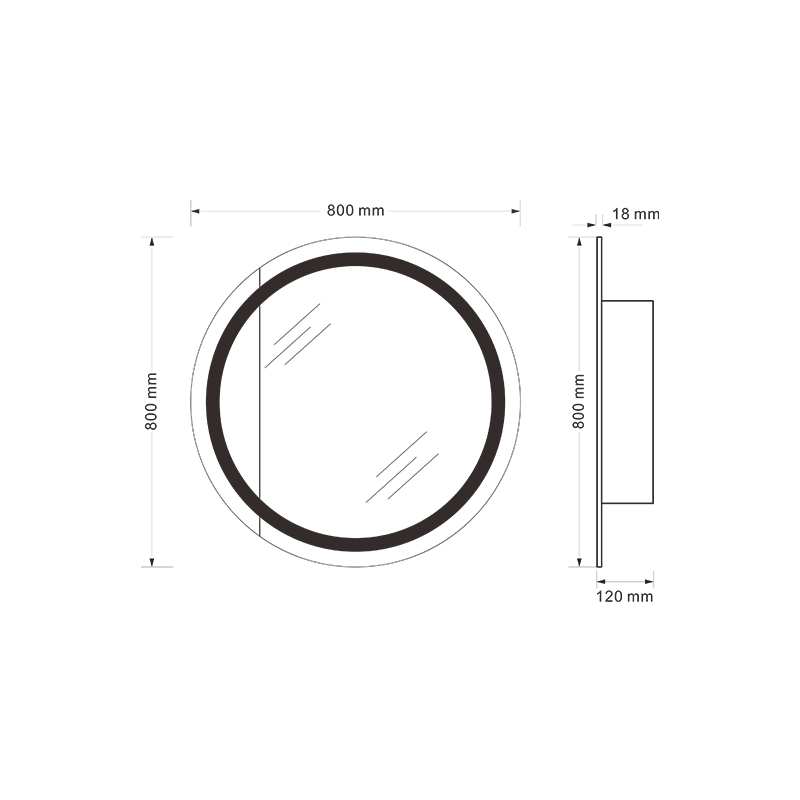 Mosmile Wall Dimming Round LED Bathroom Mirror Cabinet