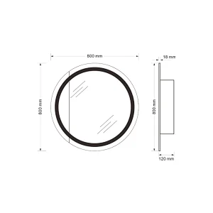 Mosmile Wall Dimming Round LED Bathroom Mirror Cabinet