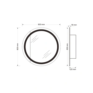 Mosmile Wall Dimming Round LED Bathroom Mirror Cabinet