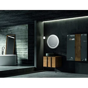 Mosmile Wall Mounted Round LED Bathroom Mirror Cabinet