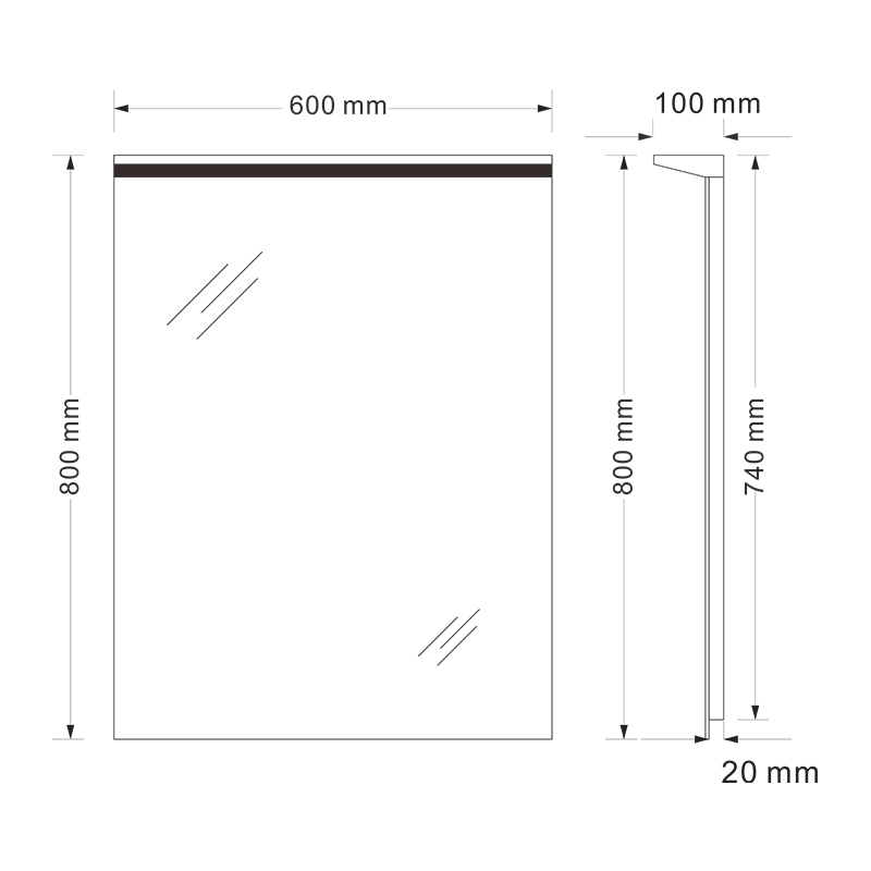 Mosmile Good Defogging Wall LED Light Panel Bathroom Mirror