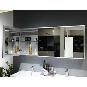 Mosmile Frameless 3 Door LED Bathroom Mirror Cabinet