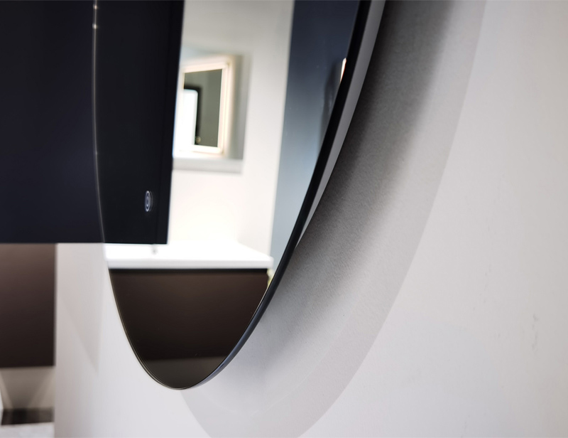 Mosmile Modern Wall Round LED Backlit Light Anti-fog Bathroom Mirrors