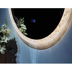 Mosmile Round Wall Hotel Acrylic Bathroom Mirror with LED Light