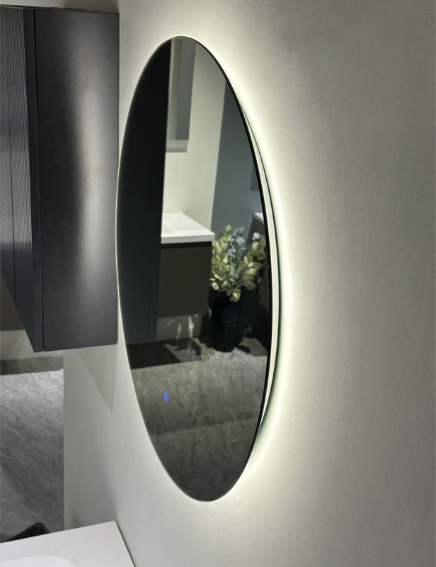 Mosmile Modern Wall Round LED Backlit Light Anti-fog Bathroom Mirrors