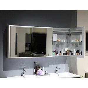Mosmile Frameless 3 Door LED Bathroom Mirror Cabinet