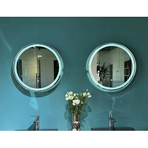 Mosmile Round LED Light Bathroom Mirror with High Framed