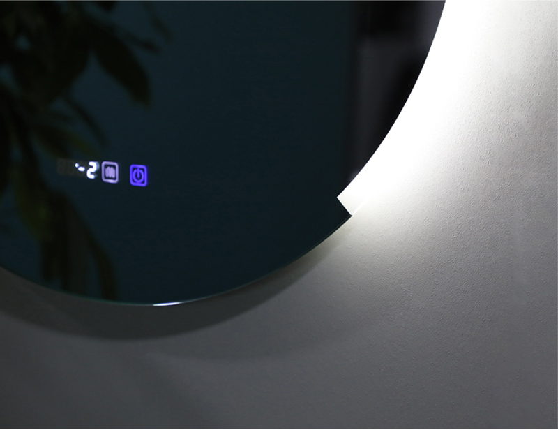 Mosmile Round Wall Hanging Hotel Bathroom Mirror with LED Light