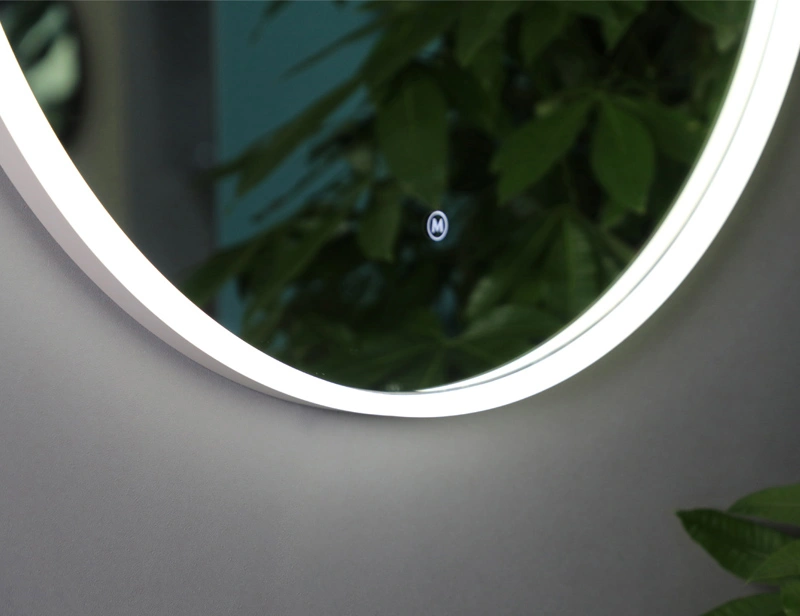 Mosmile Round Wall Hotel Acrylic Bathroom Mirror with LED Light