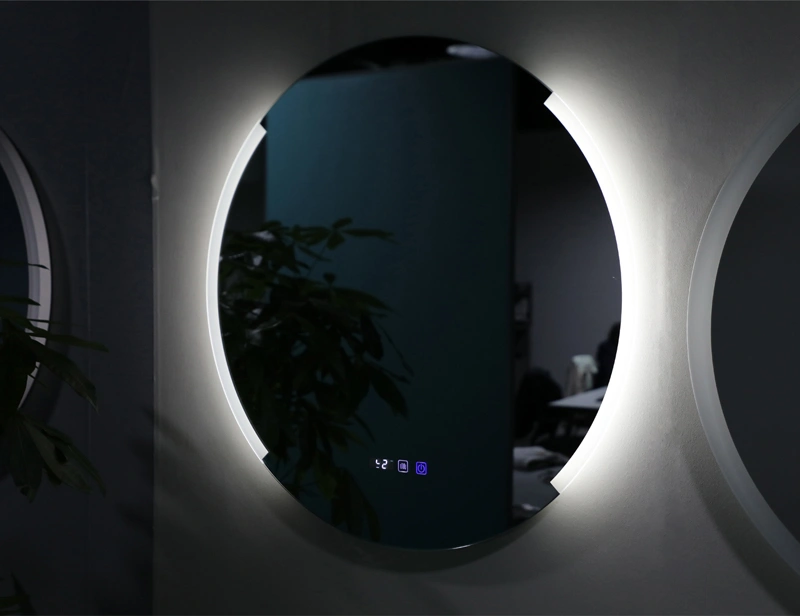 Mosmile Round Wall Hanging Hotel Bathroom Mirror with LED Light