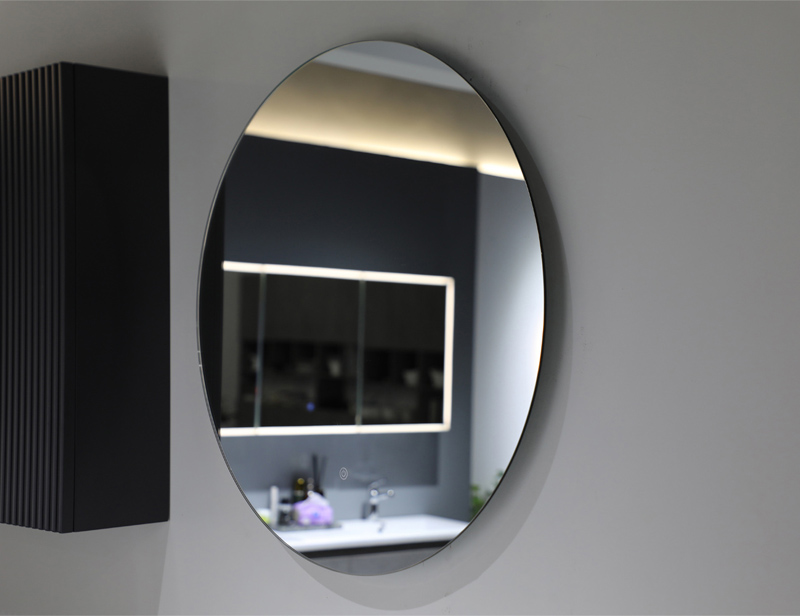 Mosmile Modern Wall Round LED Backlit Light Anti-fog Bathroom Mirrors