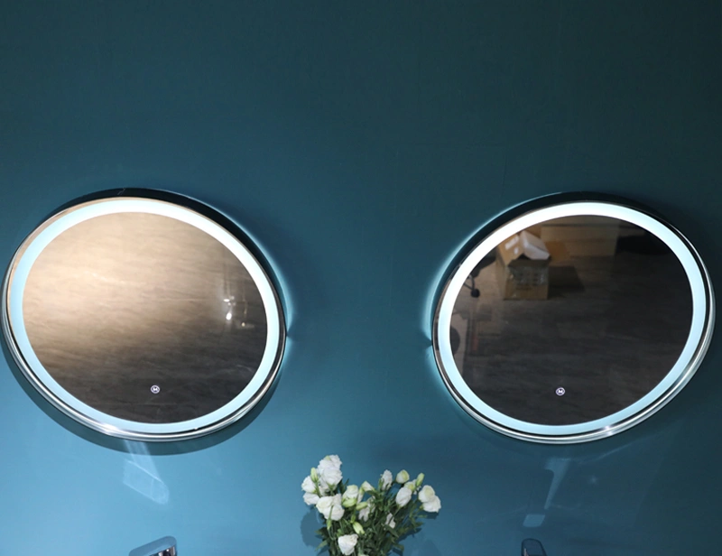 Mosmile Round LED Light Bathroom Mirror with High Framed