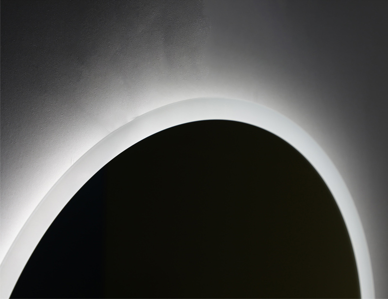 Mosmile Hotel Anti-fog LED Light Frameless Round Bathroom Mirrors