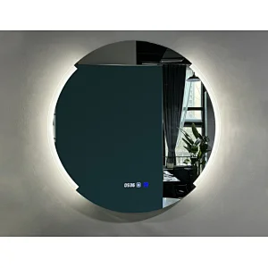 Mosmile Round Wall Hanging Hotel Bathroom Mirror with LED Light