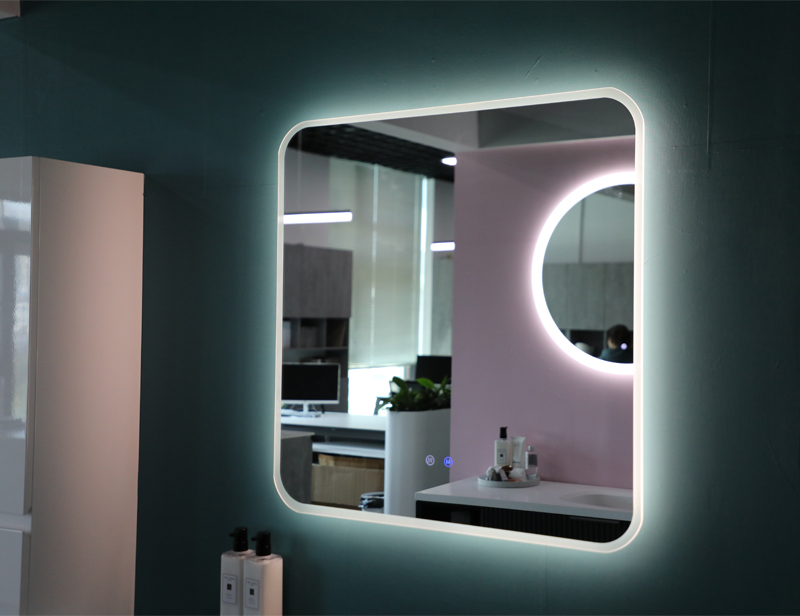 Mosmile Rectangle Rounded-Corner Wall LED Bathroom Mirror
