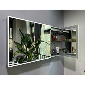 Mosmile Frameless 3 Door LED Bathroom Mirror Cabinet