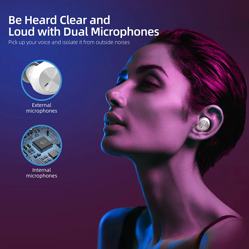 5.0 Smart Touch Control  Waterproof TWS Earbuds Wireless Earphone