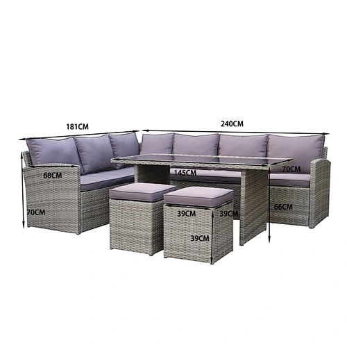 classic cheap rattan corner sofa set with cushion