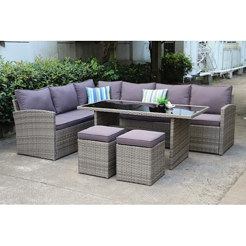 classic cheap rattan corner sofa set with cushion