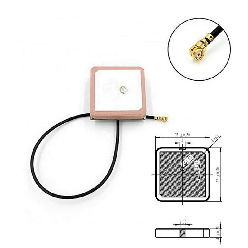 25*25mm 28dBi GPS Dielectric Ceramic Internal Antenna