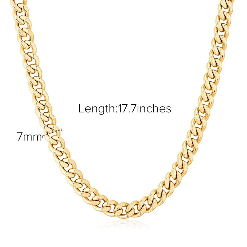 Basic Cuba Chain Layered Stainless Steel Necklace Set